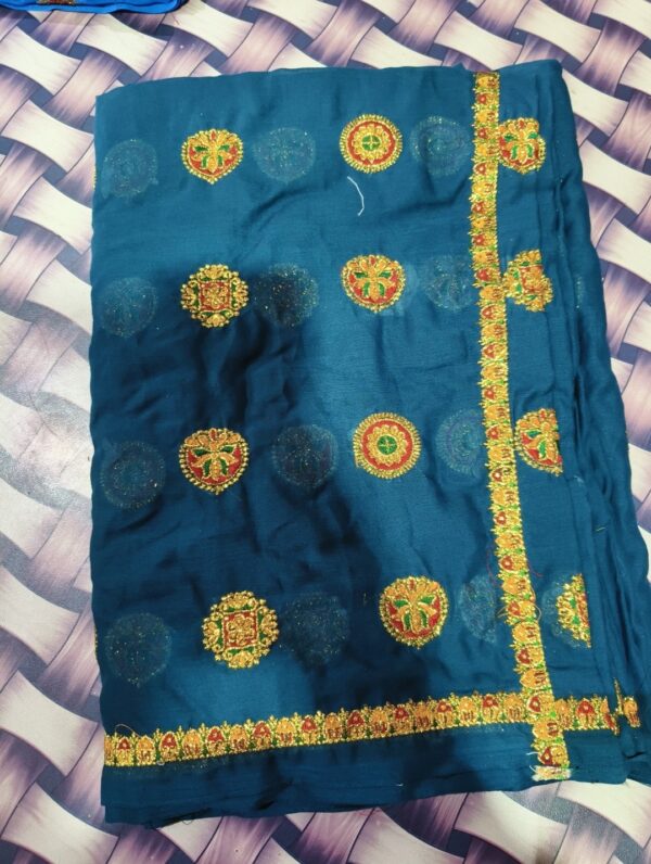 New Trending Pani Color Meena Lugdi (Dulhan Fabric)