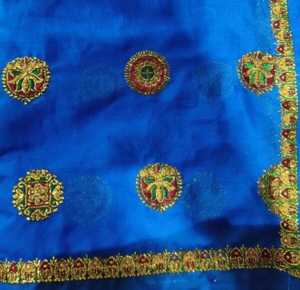 New Trending Blue Color Meena Lugdi (Dulhan Fabric) - Image 2