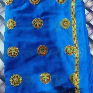 New Trending Blue Color Meena Lugdi (Dulhan Fabric)