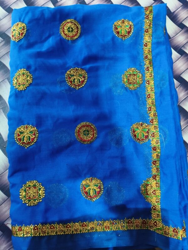 New Trending Blue Color Meena Lugdi (Dulhan Fabric)