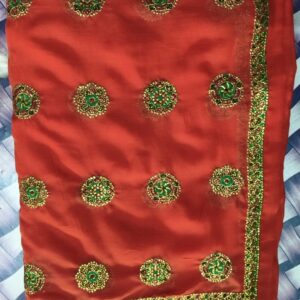 Pushpa 2 Red Color Meena Lugdi (Dulhan Fabric)