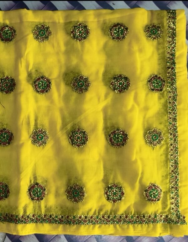 Pushpa 2 Yellow Color Meena Lugdi (Dulhan Fabric)