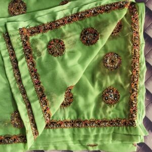 Pushpa 2 Green Color Meena Lugdi (Dulhan Fabric)