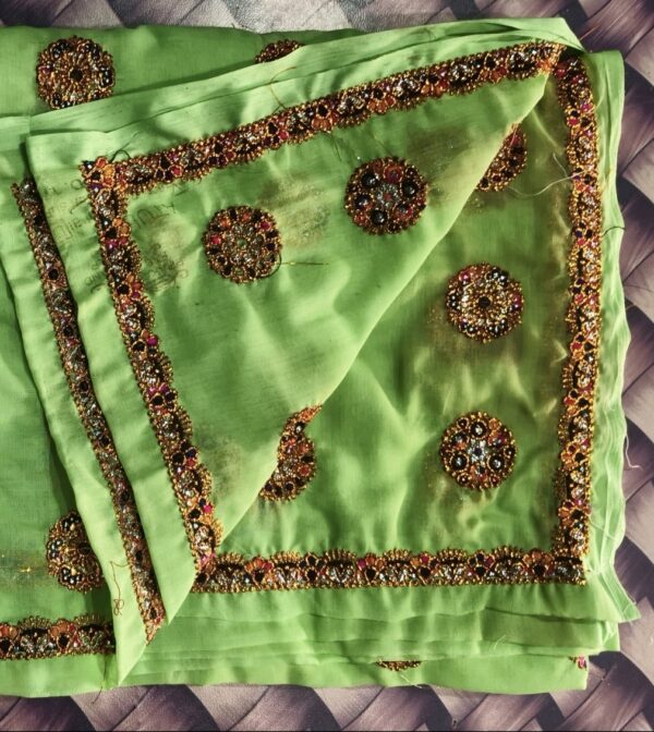 Pushpa 2 Green Color Meena Lugdi (Dulhan Fabric)